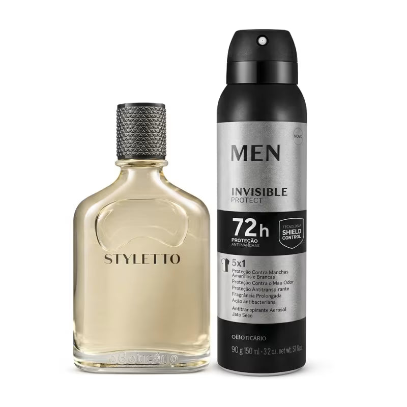 Styletto 100ml + Antitranspirante Men Invisible Protect 150ml
